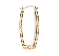 Long Lucy Hoop earrings 9ct Yellow gold