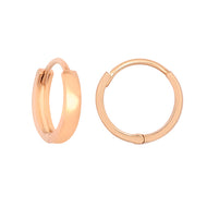 LFAJ 9ct Rose Gold Plain 10mm Huggie Earrings