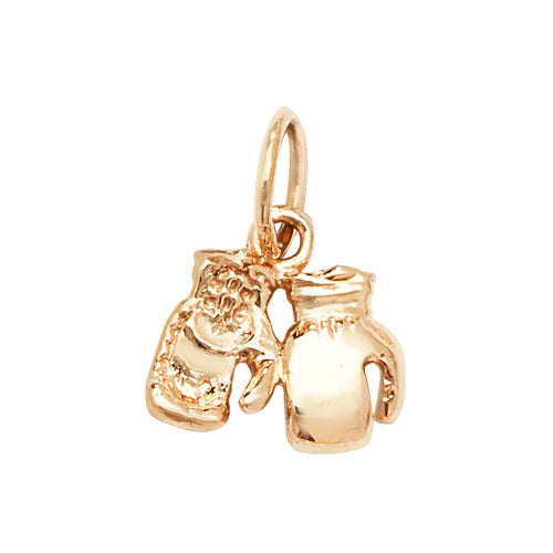 Double yellow gold boxing glove pendant