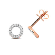 Circle of life rose gold diamond stud earrings