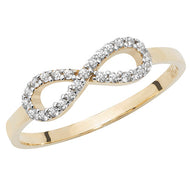 Yellow gold paved infinity ring