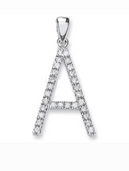 9ct White Gold 0.20ct Diamond A Initial - London Fifth Avenue jewellery  