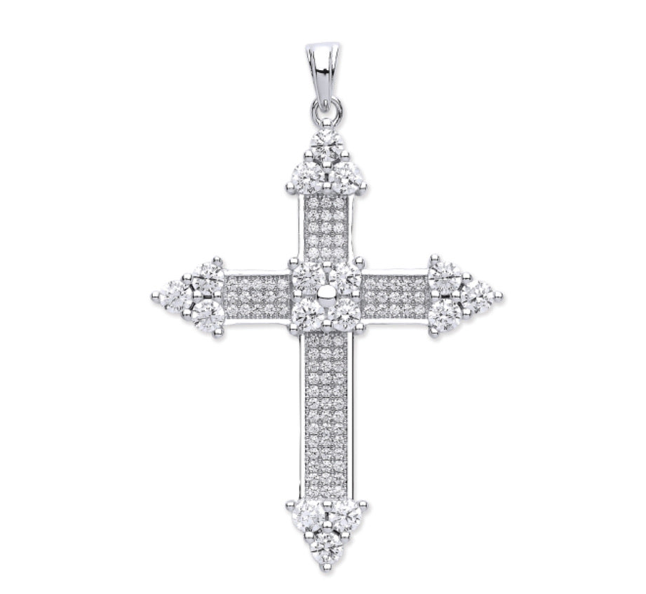 Katie silver cz cross pendant