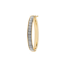 Load image into Gallery viewer, Yellow &amp; White Gold glitter stripe kids hinged bangle
