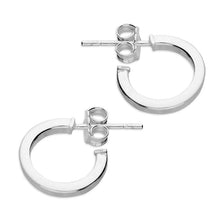 Load image into Gallery viewer, Square tube stud hoop 15mm silver
