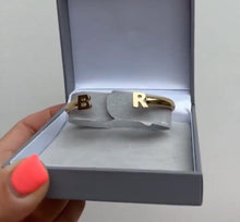 Load image into Gallery viewer, Bespoke initial bangle 9ct gold
