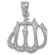 Silver CZ Allah Pendant