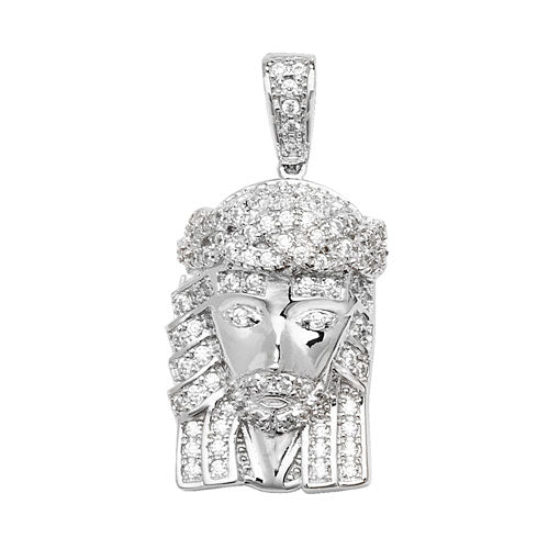 Silver Jesus head pendant