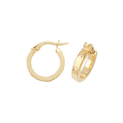 Yellow gold heart design hoops - London Fifth Avenue jewellery  