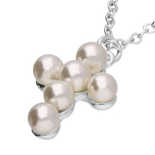 Load image into Gallery viewer, Silver Pearl cross pendant
