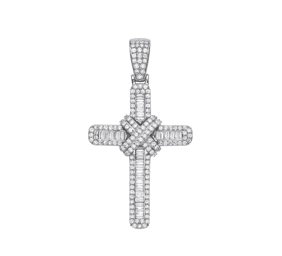 Diamond iconic cross pendant 18ct