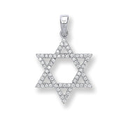 Silver Cz Star Of David Pendant