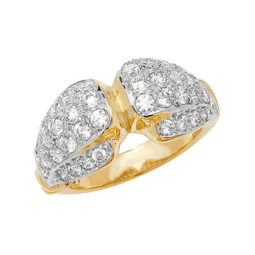 Double gold boxing glove ring