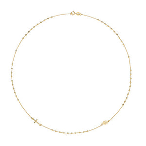 Rosary necklet 9ct yellow gold 16 inch