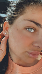 Nellie silver Baguette earrings