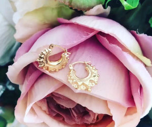 Gold Creoles hoop earrings - London Fifth Avenue jewellery  