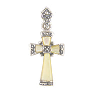 Marcasite silver cross pendant