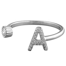 Load image into Gallery viewer, Woman’s adjustable letter ring

