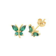 Load image into Gallery viewer, Butterfly stud earrings yellow gold
