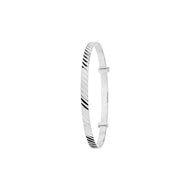 Kids diamond cut expandable silver bangle