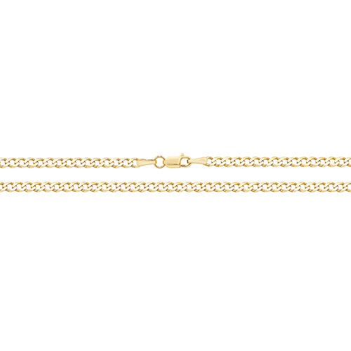 9CT Yellow gold flat Curb BVLD Chain
