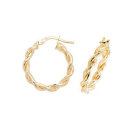9CT Yellow Gold 15MM hoop Earrings - London Fifth Avenue jewellery  