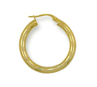 Y/G Frosted Tube Hoop Earrings