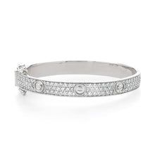 Load image into Gallery viewer, Screw design cz Paved bangle
