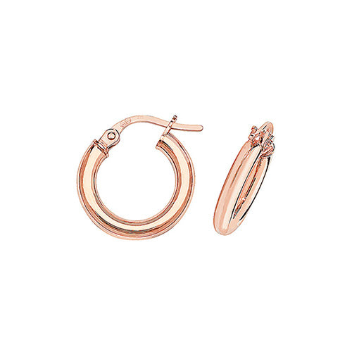 Rose gold Tube hoop 10mm earrings