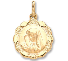 Load image into Gallery viewer, Yellow gold hollow Madonna pendant
