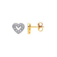 Paved heart earrings - London Fifth Avenue jewellery  