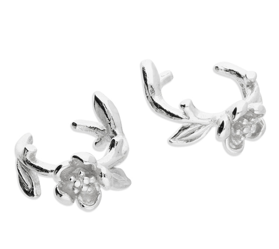 Silver 925 flower ear cuff