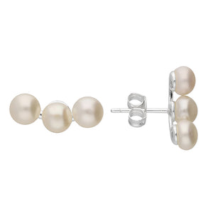 Trio of freshwater pearl stud earrings