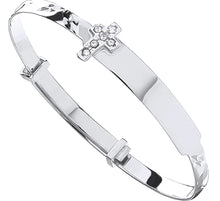 Load image into Gallery viewer, Christening expandable cross bangle
