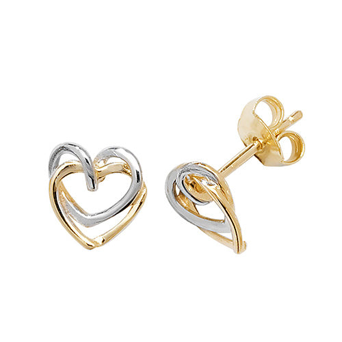 Interlocking heart stud earrings