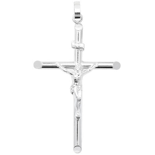 Silver plain crucifix pendant