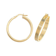 Yellow gold 25mm hoop earrings