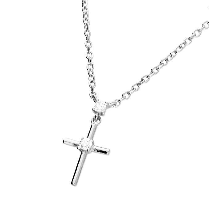 Silver cz sales cross pendant