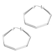 septagonal hoop earring