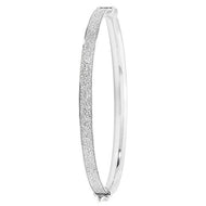 Womans glitter stripe silver bangle