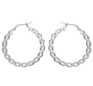 Flat curb link hoop earrings