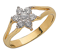 Little girls flower ring yellow gold