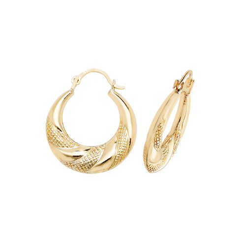 Yellow gold  21.5MM X 18.5MM creole hoop earrings