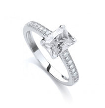 Load image into Gallery viewer, Savoy silver cz claw set ring
