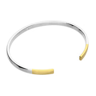 Two tone flat cuff bangle