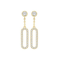 Ziabia yellow gold paved drop earrings