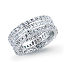 Load image into Gallery viewer, Fully paved round eternity ring 7mm wide
