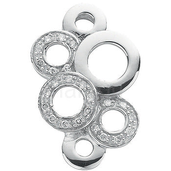 9ct White Gold 0.12ct Diamond Drop Pendant - London Fifth Avenue jewellery  