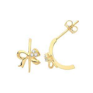 Lucy-Lou Bow stud gold earrings