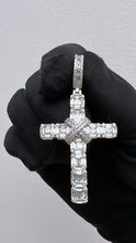Load image into Gallery viewer, Baguette silver cross pendant
